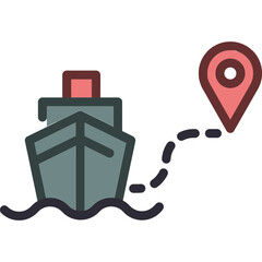 Ship Travel Path Icon