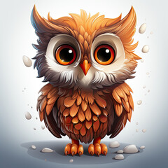 Watercolor Seraphina owl, clipart Illustration, Generative Ai