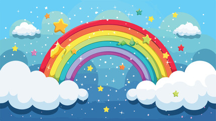 Daily planner cartel with rainbow Vector illustration