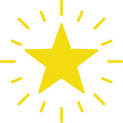 Icon of shining and sparkling golden star isolated 