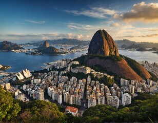 Marvel at the picturesque skyline of Rio de Janeiro, where historic landmarks such as the Christ...