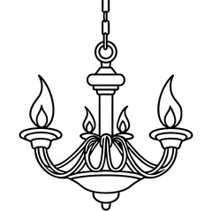 A beautiful chandelier vector illustration