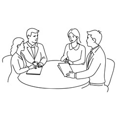 Office worker meeting vector illustration