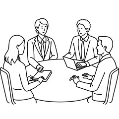 Office worker meeting vector illustration