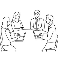 Office worker meeting vector illustration