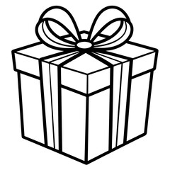 gift box with ribbon vector illustration