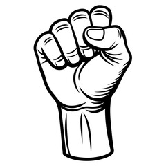 Hand Fist Line art vector illustration