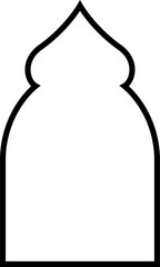 Arabic shapes, windows and arches. Traditional ornamental banner, frame. Muslim holidays, Ramadan Kareem. Modern eastern architecture. Vector illustration.