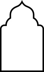 Arabic shapes, windows and arches. Traditional ornamental banner, frame. Muslim holidays, Ramadan Kareem. Modern eastern architecture. Vector illustration.