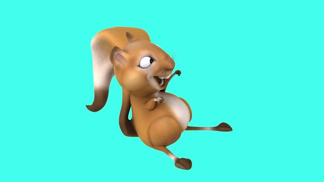 Fun 3D cartoon squirrel dancing (with alpha channel included)