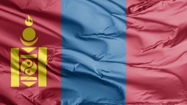 waving flag of mongolia