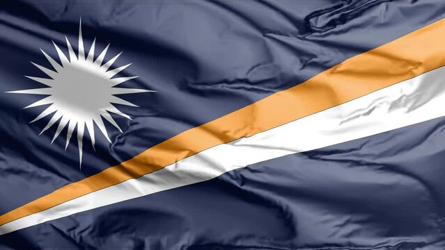 waving flag of marshall islands