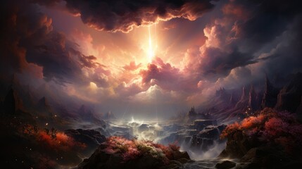 Fototapeta premium Craft a mesmerizing aerial vision of Golgothas cross