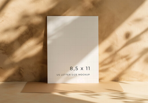 Us Letter Size Paper Mockup With Warm Colors And Generative ai