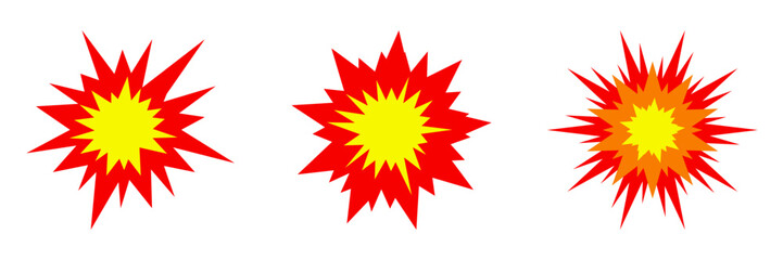 Fire explosion icon. Vector illustration.