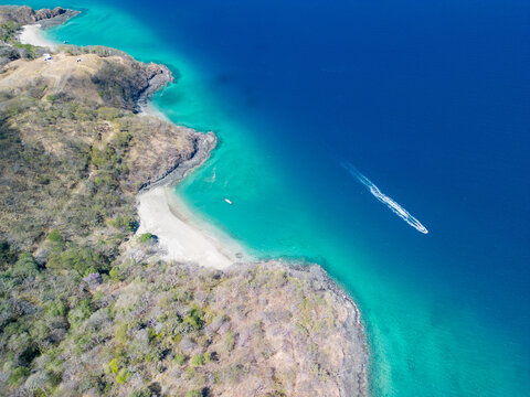 Aerial view of Calzon de Pobre and Penca beach in scenic Guanacaste, Costa Rica