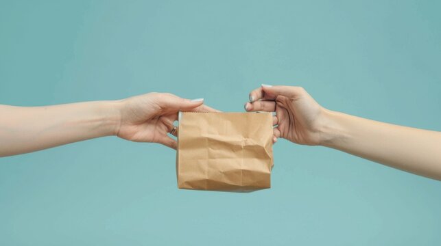 Handing Over a Paper Bag