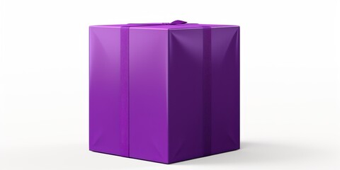 Purple tall product box copy space is isolated against a white background for ad advertising sale alert or news blank copyspace for design text photo website 
