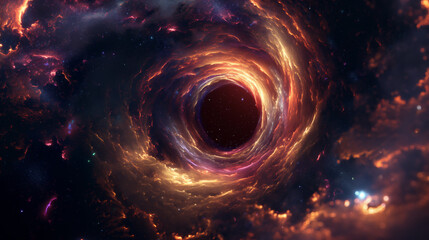 black hole with nebula