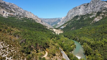 Landschaft mit Fluss in der Verdonschlucht