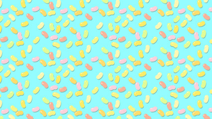 水色のカラフルビーンズ模様　16：9