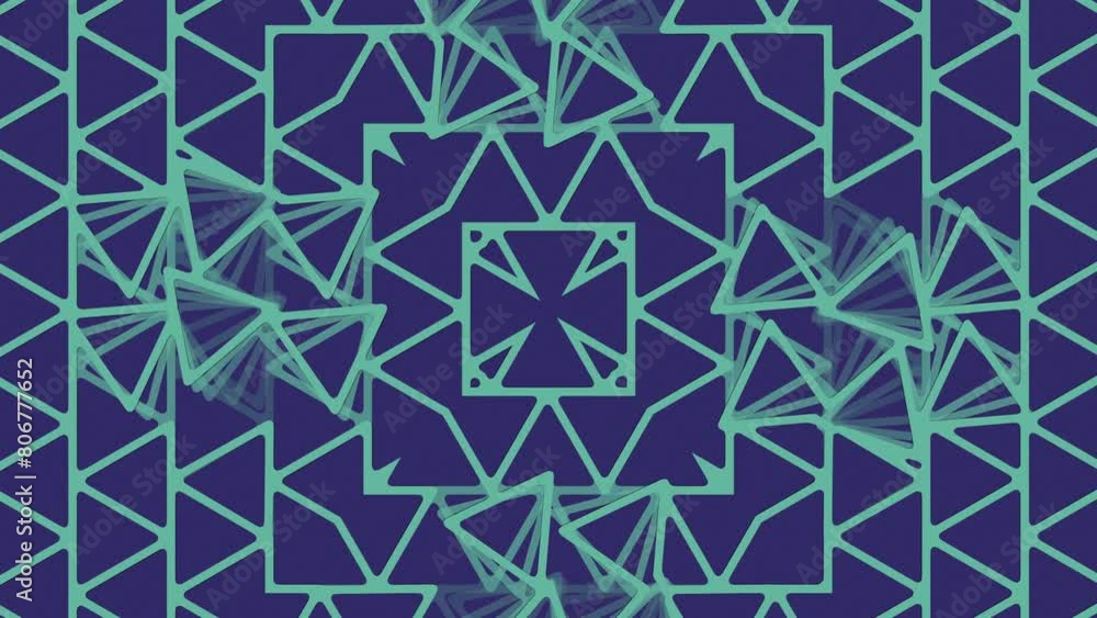 Leinwandbilder Pattern of triangular geometric figures. 3d rendering loop animation