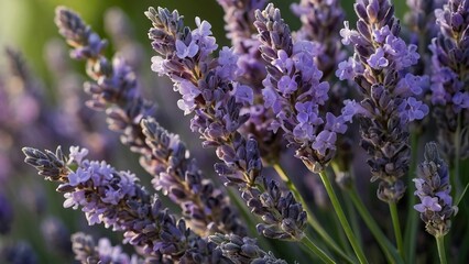 Close up of lavender bouquet in a serene natural setting