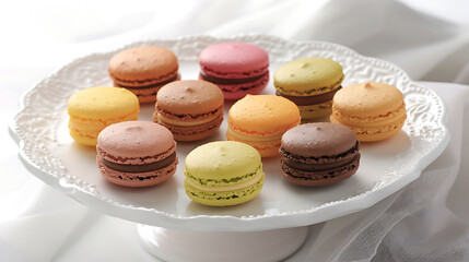 Fototapeta premium Macarons, colorfur dessert, gourmet sweets, food photography