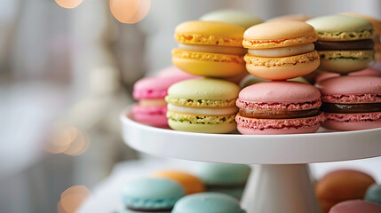 Fototapeta premium Macarons, colorfur dessert, gourmet sweets, food photography