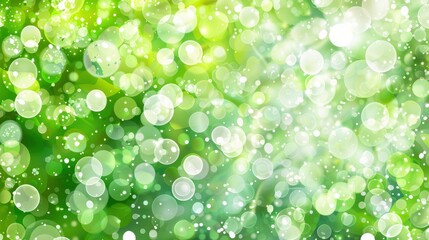 Fototapeta premium Bokeh Effect With Colorful Green Tones In The Background, Cartoon Background