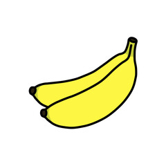 banana flat color cartoon illustration