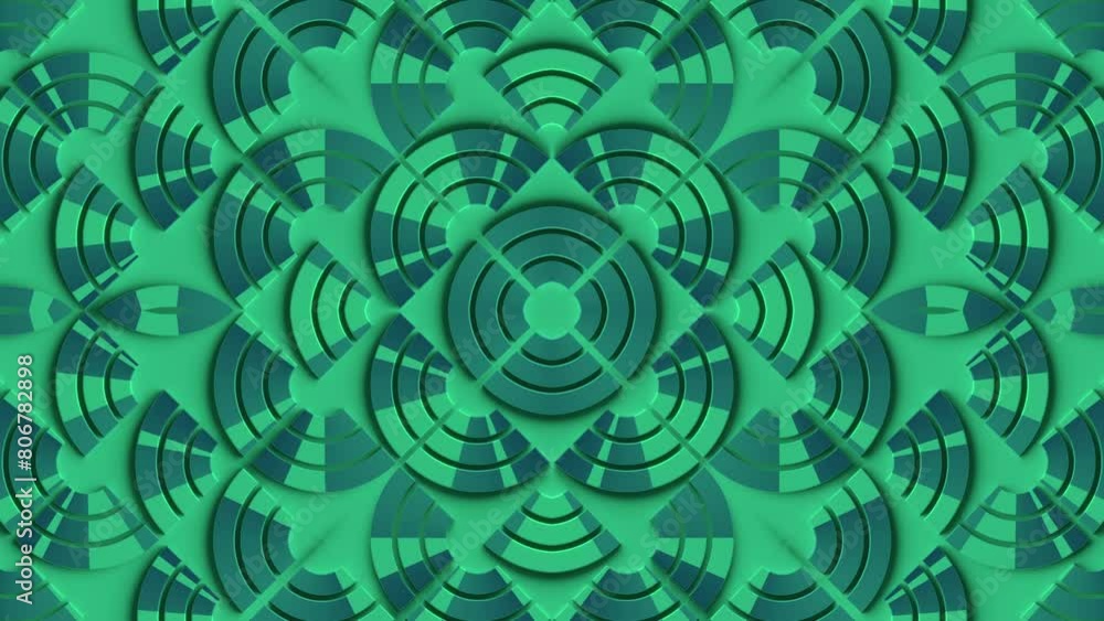 Leinwandbilder Loop animation of a pattern with a repeating motif of curves. 3d rendering 4K