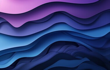 Fototapeta premium Abstract Layered Waves in Shades of Blue and Purple with a Silky Smooth Texture