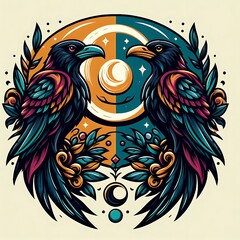 Fototapeta premium Hugin and Munin 