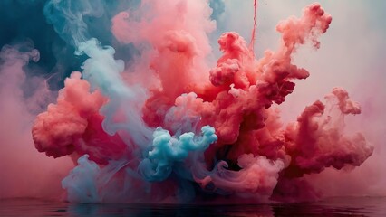 Fototapeta premium Vibrant abstract smoke with colorful gradient