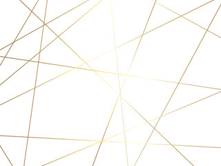 Abstract luxury seamless premium shiny golden random chaotic square and triangle lines on transparent background. Vector, illustration