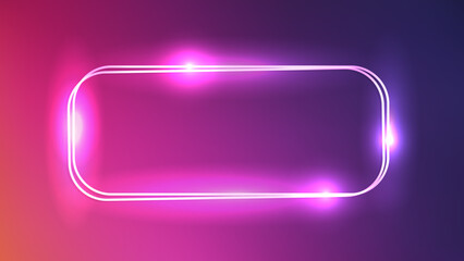 Neon double rounded rectangular frame