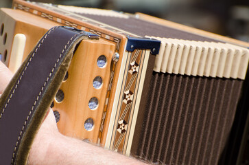Man Playing on an Accordion in Switzerland.