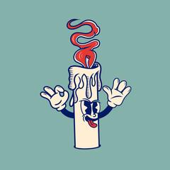 Retro character design of the candle