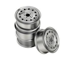 Car wheels isolated on transparent background. 3D illustration