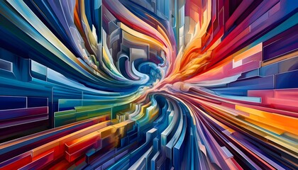 A dynamic abstract with the illusion of depth and 3D structures. abstract background