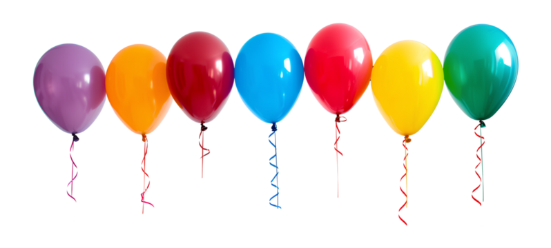 Balloon set - Festive helium balloons for anniversary and birthday party - PNG Panorama
