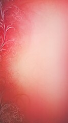 Red soft pastel color background parchment with a thin barely noticeable floral ornament, wallpaper copy space, vintage design blank copyspace