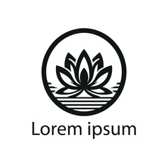Obraz premium Yoga template Logo design. minimalist zen logo style