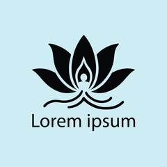 Yoga template Logo design. minimalist zen logo style