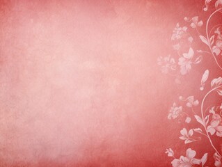 Red soft pastel color background parchment with a thin barely noticeable floral ornament, wallpaper copy space, vintage design blank copyspace