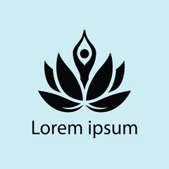 Obraz premium Yoga template Logo design. minimalist zen logo style