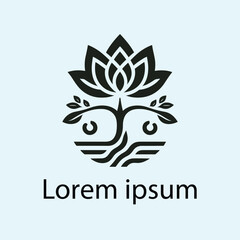 Yoga template Logo design. minimalist zen logo style