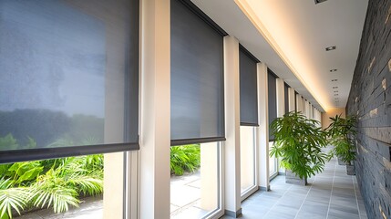 Modern Corridor With Roller Blinds
