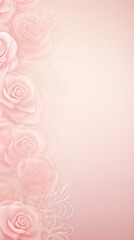 Rose soft pastel color background parchment with a thin barely noticeable floral ornament, wallpaper copy space, vintage design blank copyspace